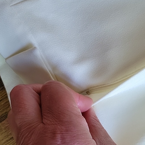 Gantos High Wasted Pleated Wide Straight Leg Trousers Vintage Ivory Off White 12 - Picture 5 of 16